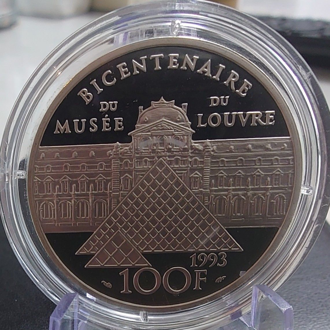 1993年 フランス銀貨 100フラン ルーブル美術館200周年記念銀貨 モナ