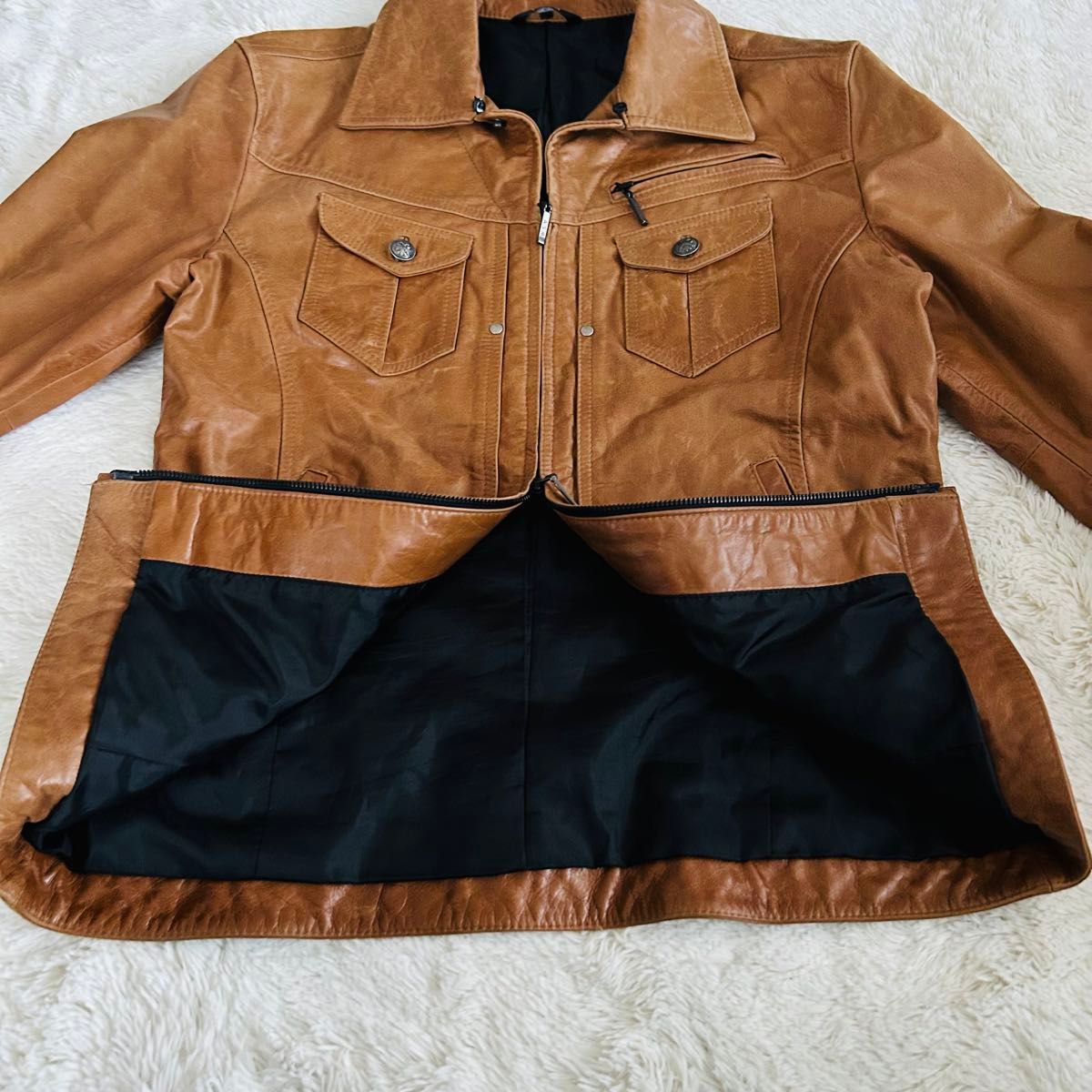 希少サイズ SILENCE シングルレザー ジャケット ゴートスキン イタリア