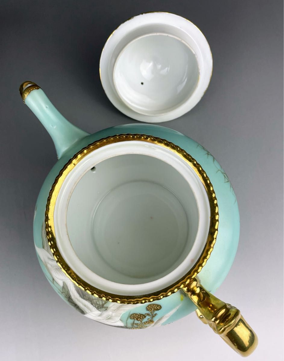 訳あり】オールドノリタケ フライングスワン 脚付きティーポット