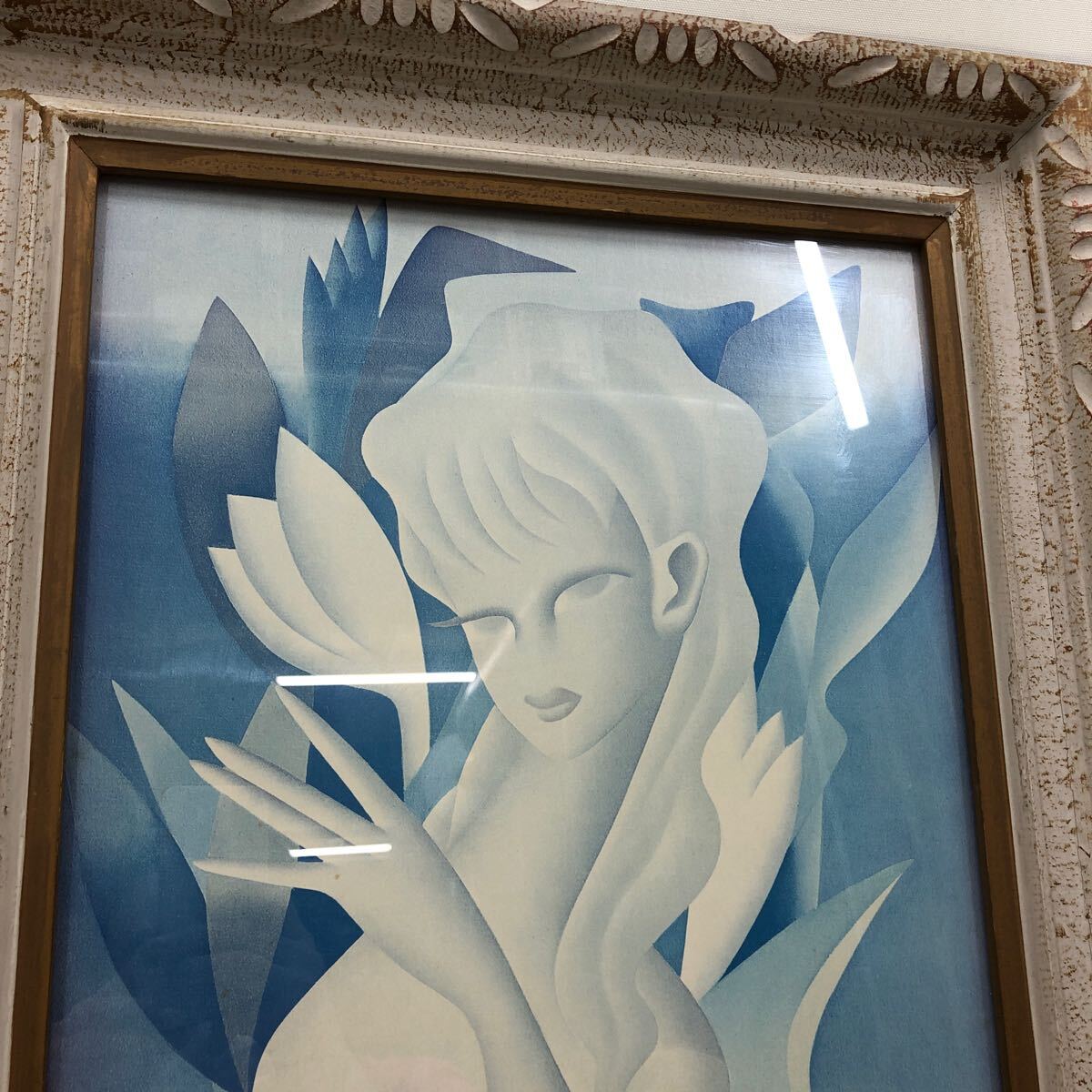 T.yukawaサイン入り湯川輝義 水晶 貴石画 美人 綺麗 絵 【公式通販】