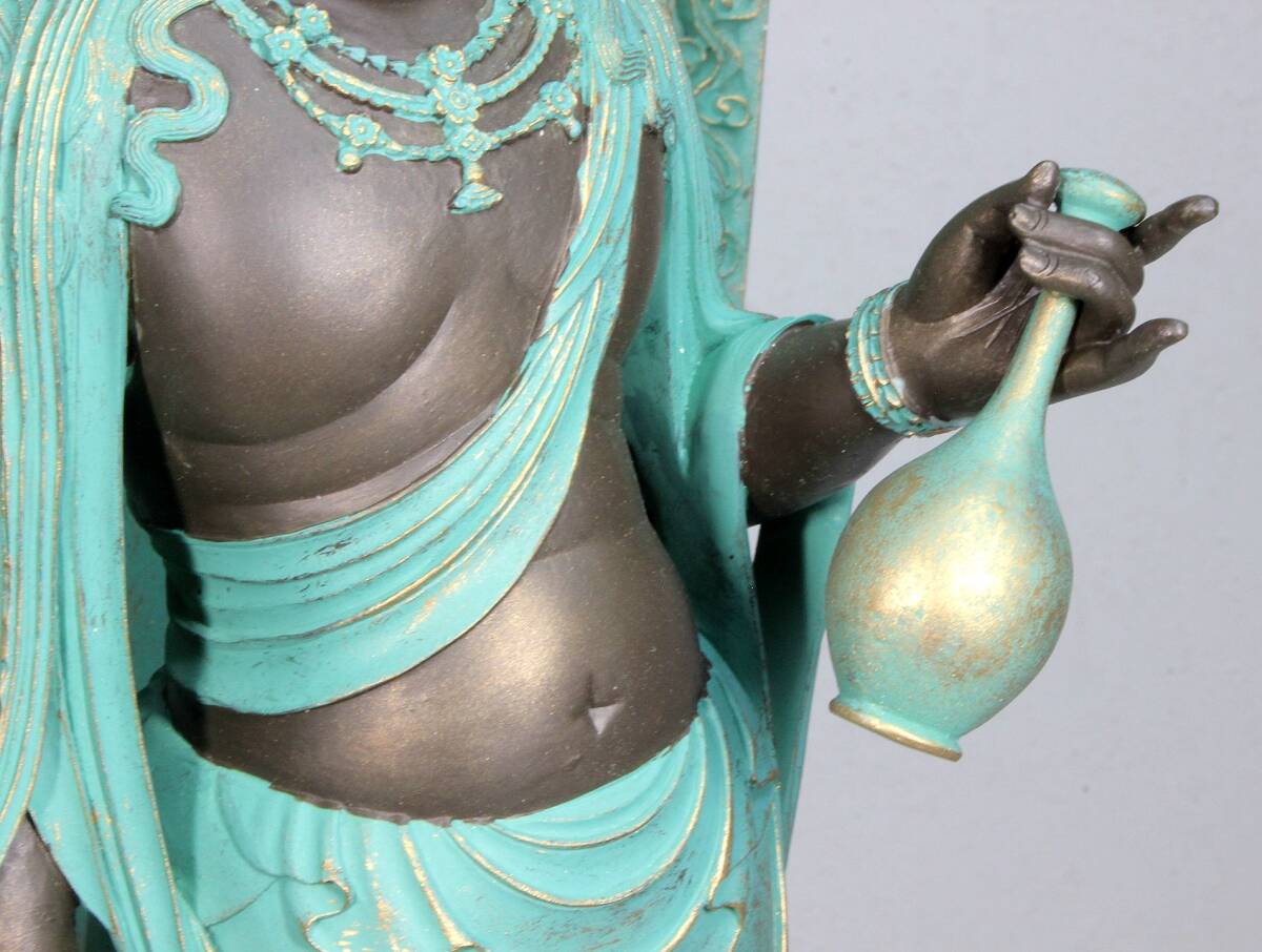 中国人間国宝 葉森祥 作 国宝写 樹脂製 十一面観音像 仏像 置物 高さ