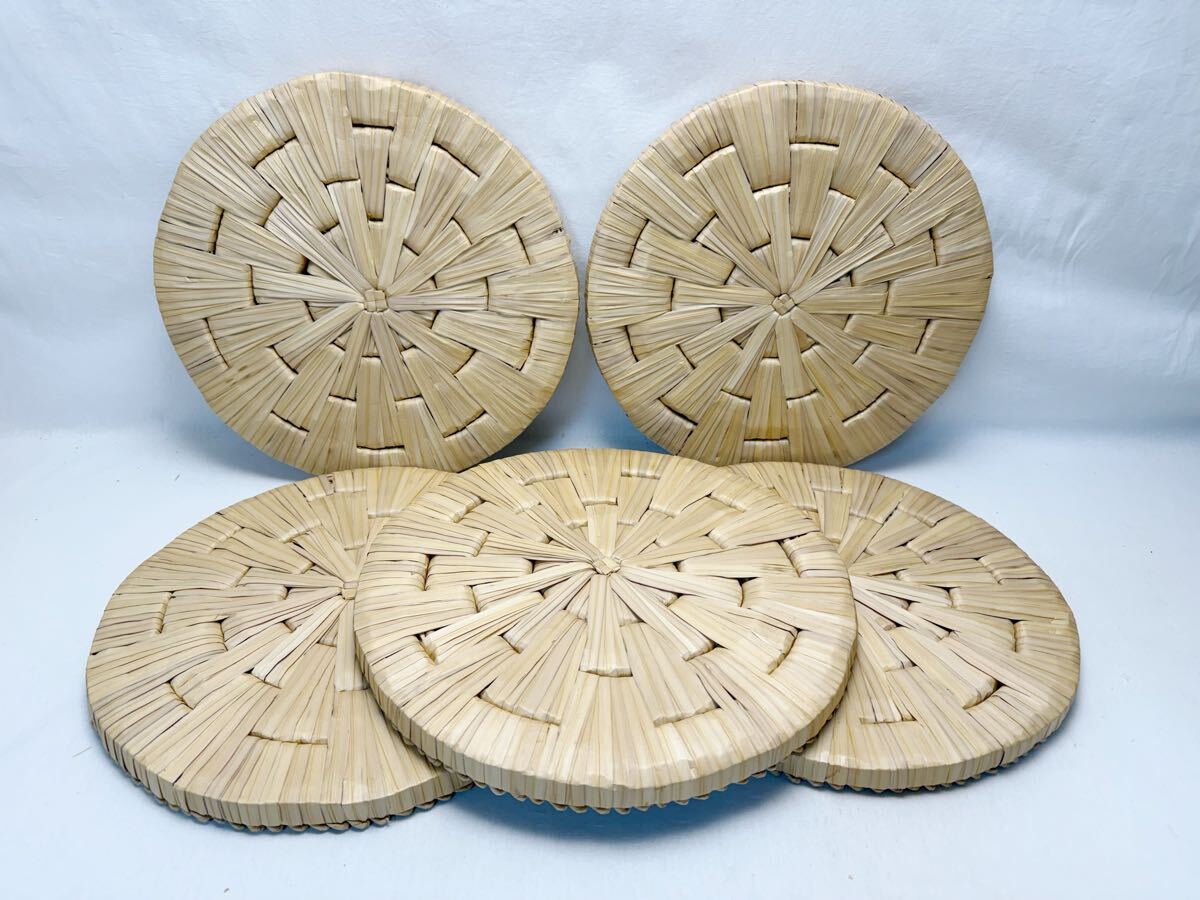 M704738 ほぼ未使用 茶道具 露地道具 円座 5客揃 藁竹 露地道具 水屋