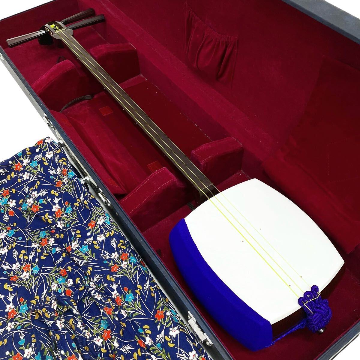 三味線 東さわり 和楽器 バチ 撥 弦 駒 ハードケース 民謡 べっこう風