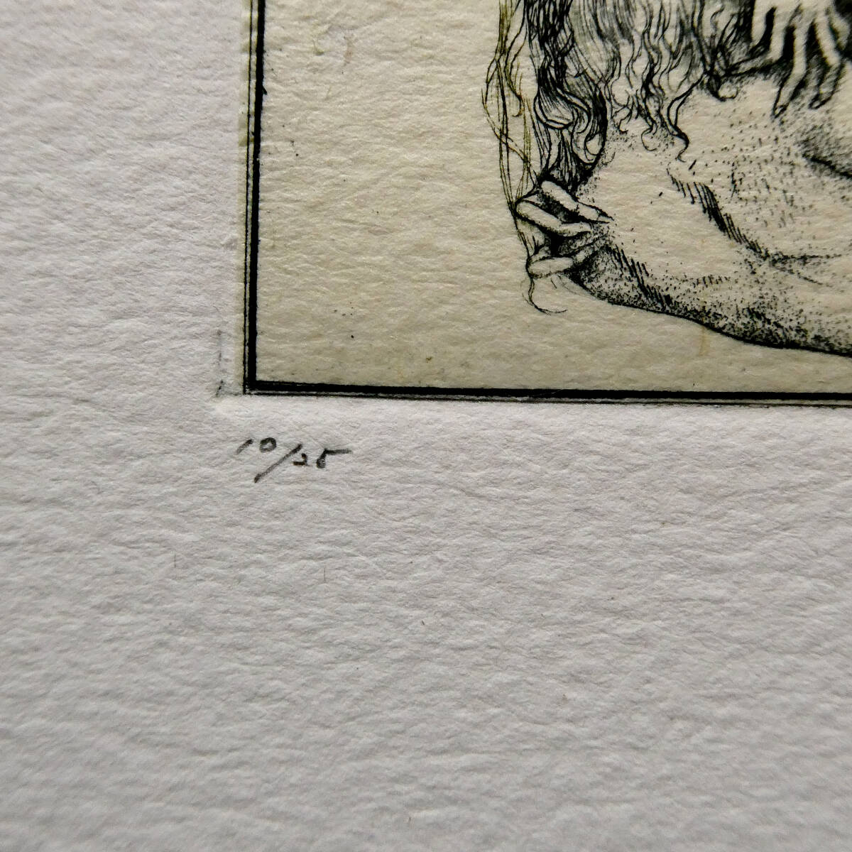 アルフォンスイノウエ リコーダーを吹く少女 銅版画 アルフォンス井上