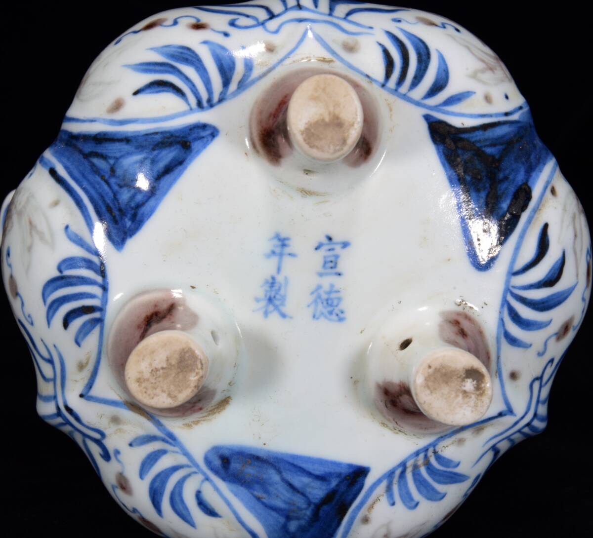 中国美術 青花 人物絵 筆筒 壷(K-LC852) 中国美術 青花 人物絵 筆筒 壷