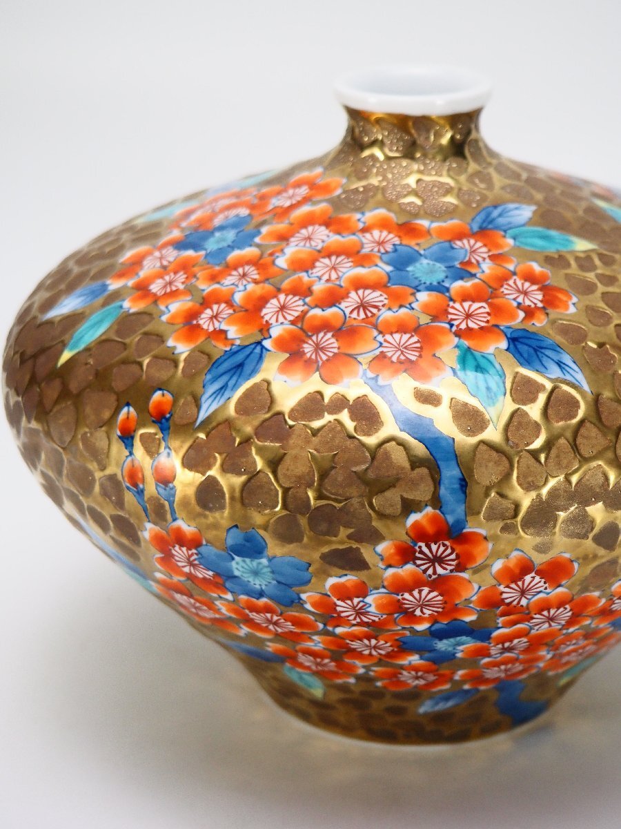 錦彩 壺 壷 藤井錦彩 ?? 飾り壷 在銘 大きい 壺有田焼壷藤井錦彩飾り壷