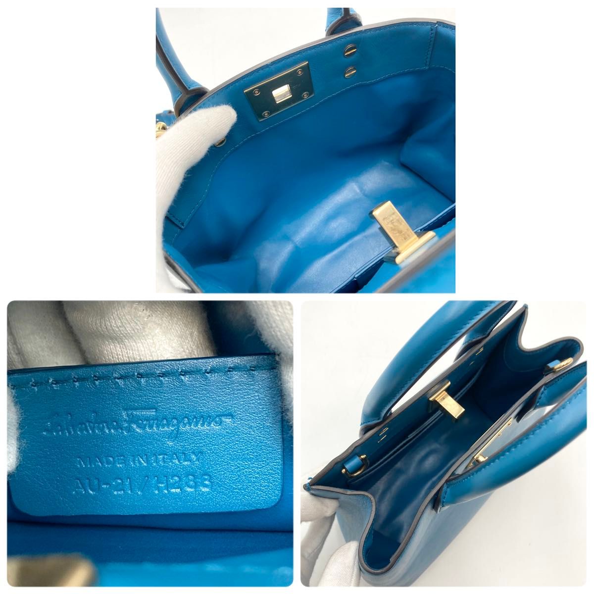 現行 レア色【超美品】Salvatore Ferragamo フェラガモ スタジオバッグ