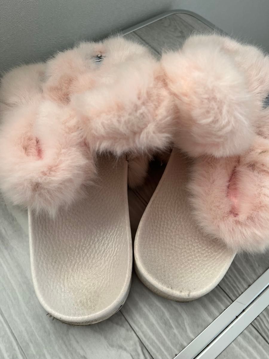 エスターバニー ふわふわ モコモコ サンダル スリッパ ピンク｜Yahoo