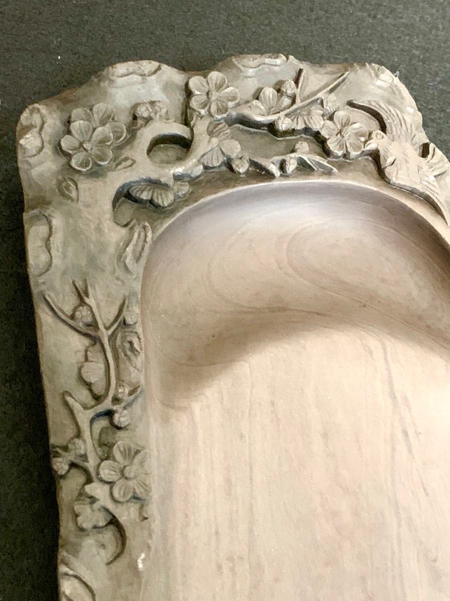 中国端渓硯 天然高級硯石 中国硯 木箱入り 石波模様 アンティーク希少