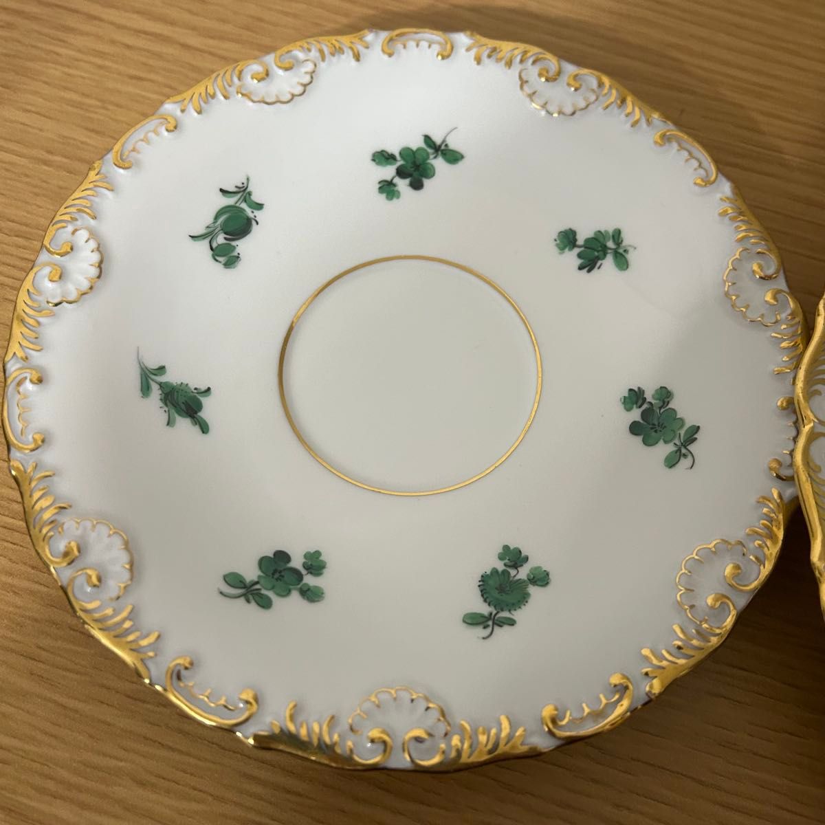 希少・美品】マイセン 宮廷の小花 グリーン×金彩 ティーカップ