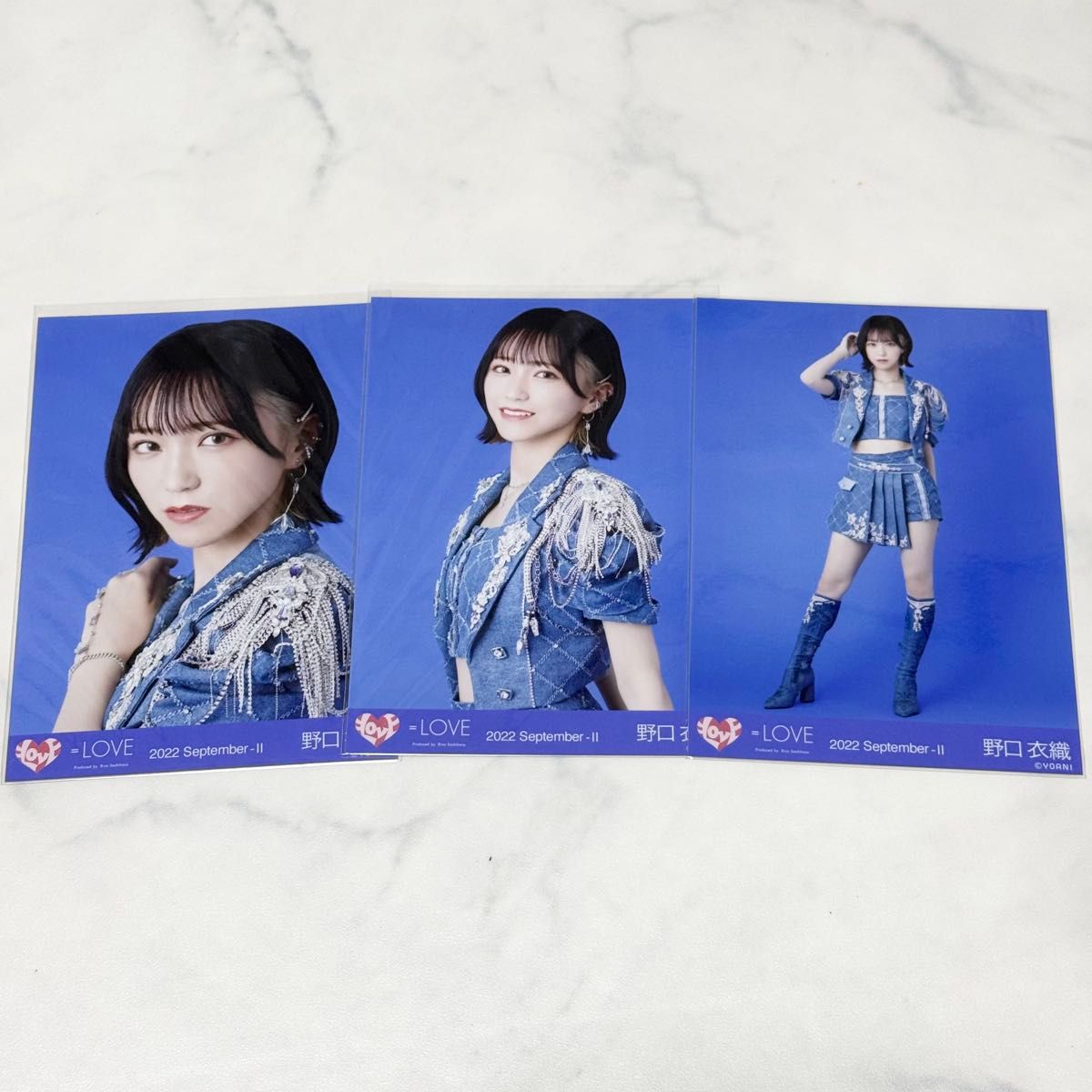 野口衣織 イコラブ 直筆 生写真 ビセル歌唱①