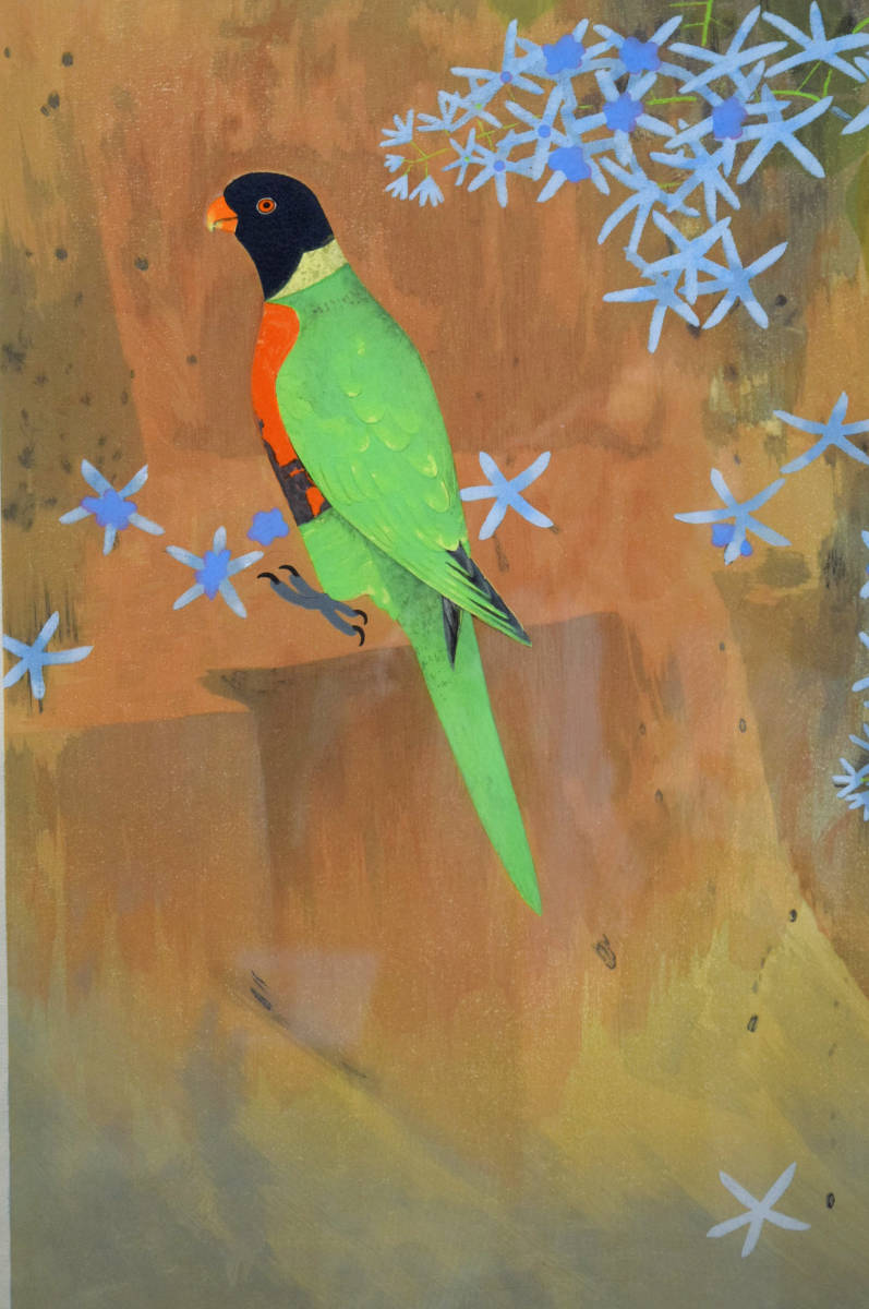 雪月花三題 - 月 上村松篁「花鳥」シルクスクリーン版画/文化勲章/親