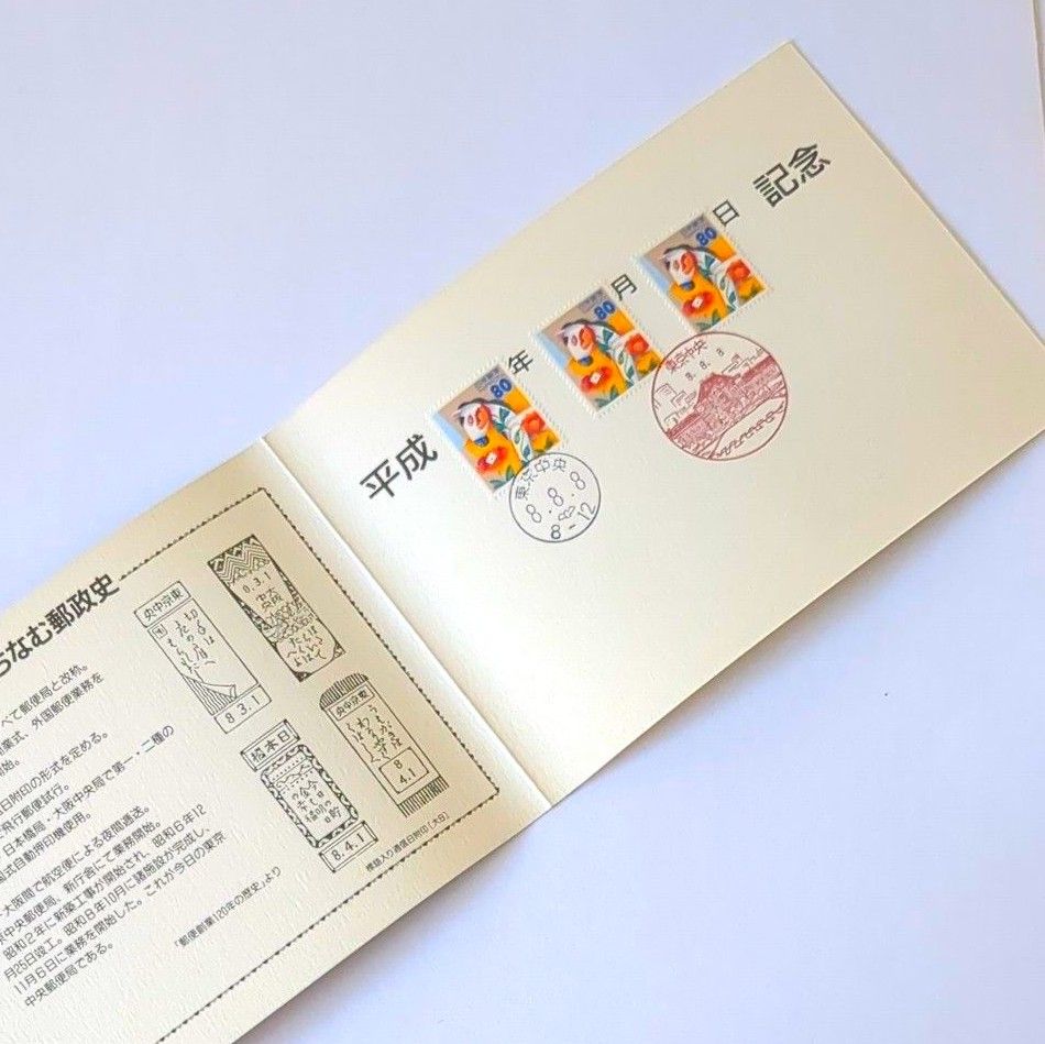 記念印 風景印 平成8年8月8日 並び日付 東京中央郵便局消印 80円