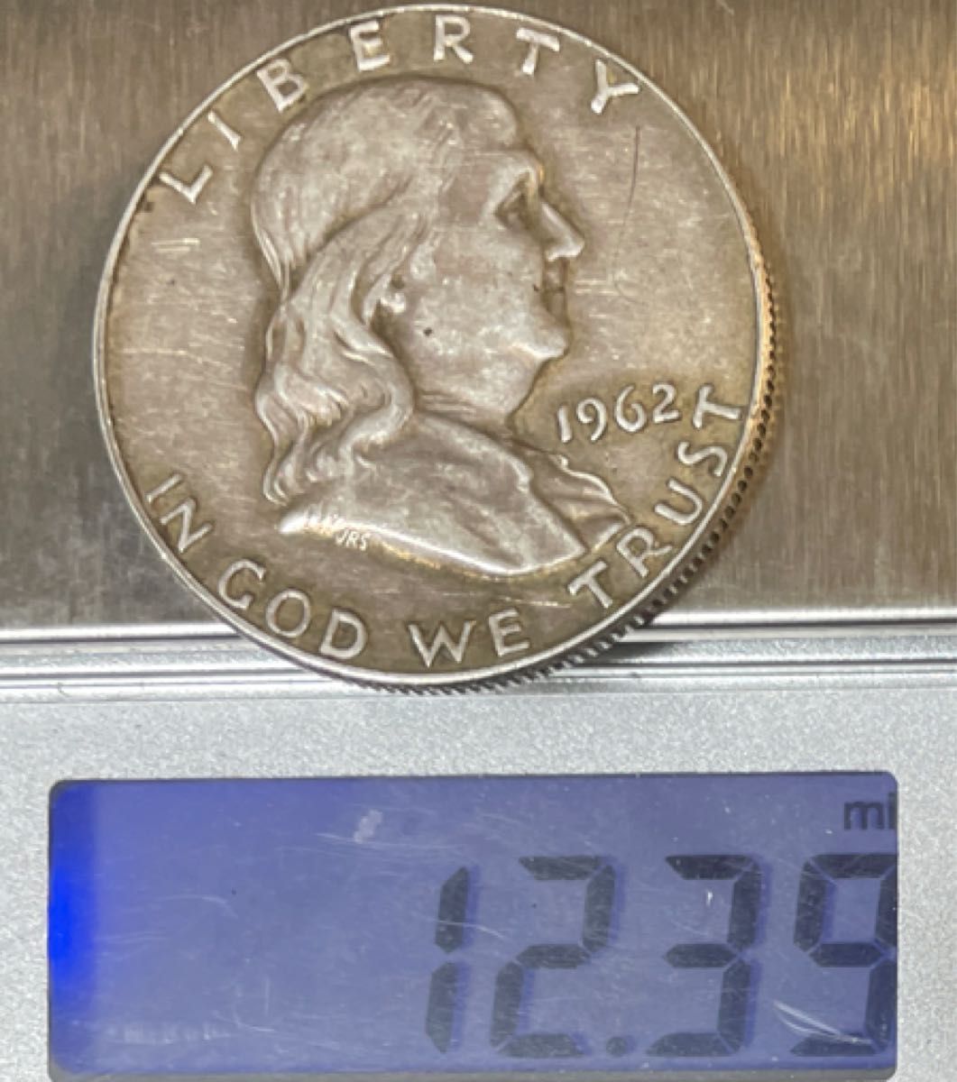 1962年 アメリカ 50セント ハーフダラー 銀貨 ベンジャミン