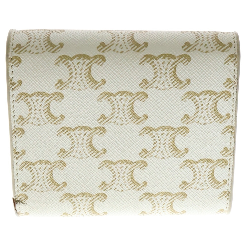 セリーヌ 三つ折り財布 ホワイト/ゴールド 【公式通販】