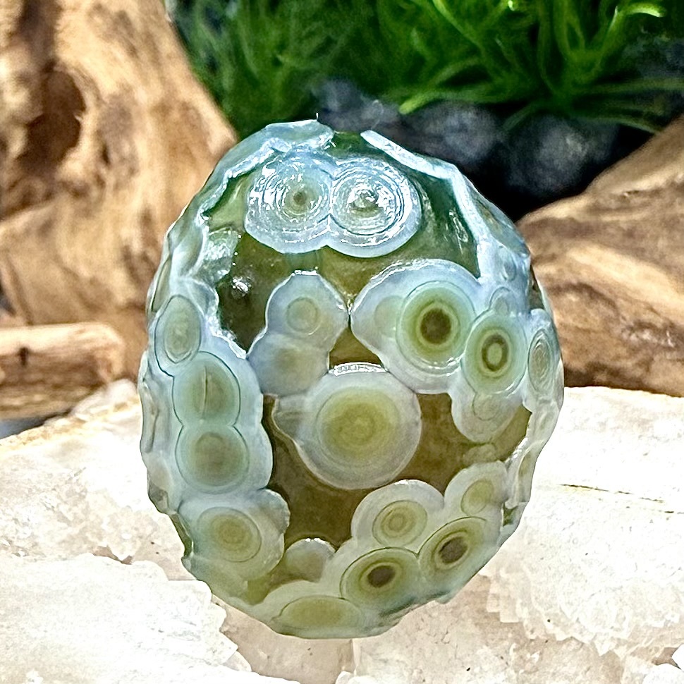 ゴビ瑪瑙 原石 ゴビアゲート 天眼 鉱物 標本 天然石 17.0g 1468