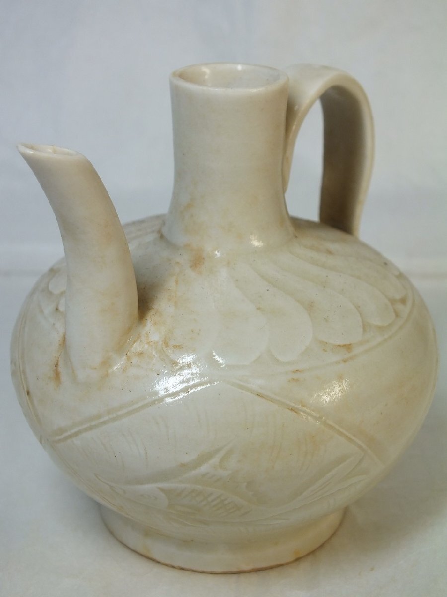 骨董品 中国製水差し 中国染付 手付水差し 骨董 アンティーク