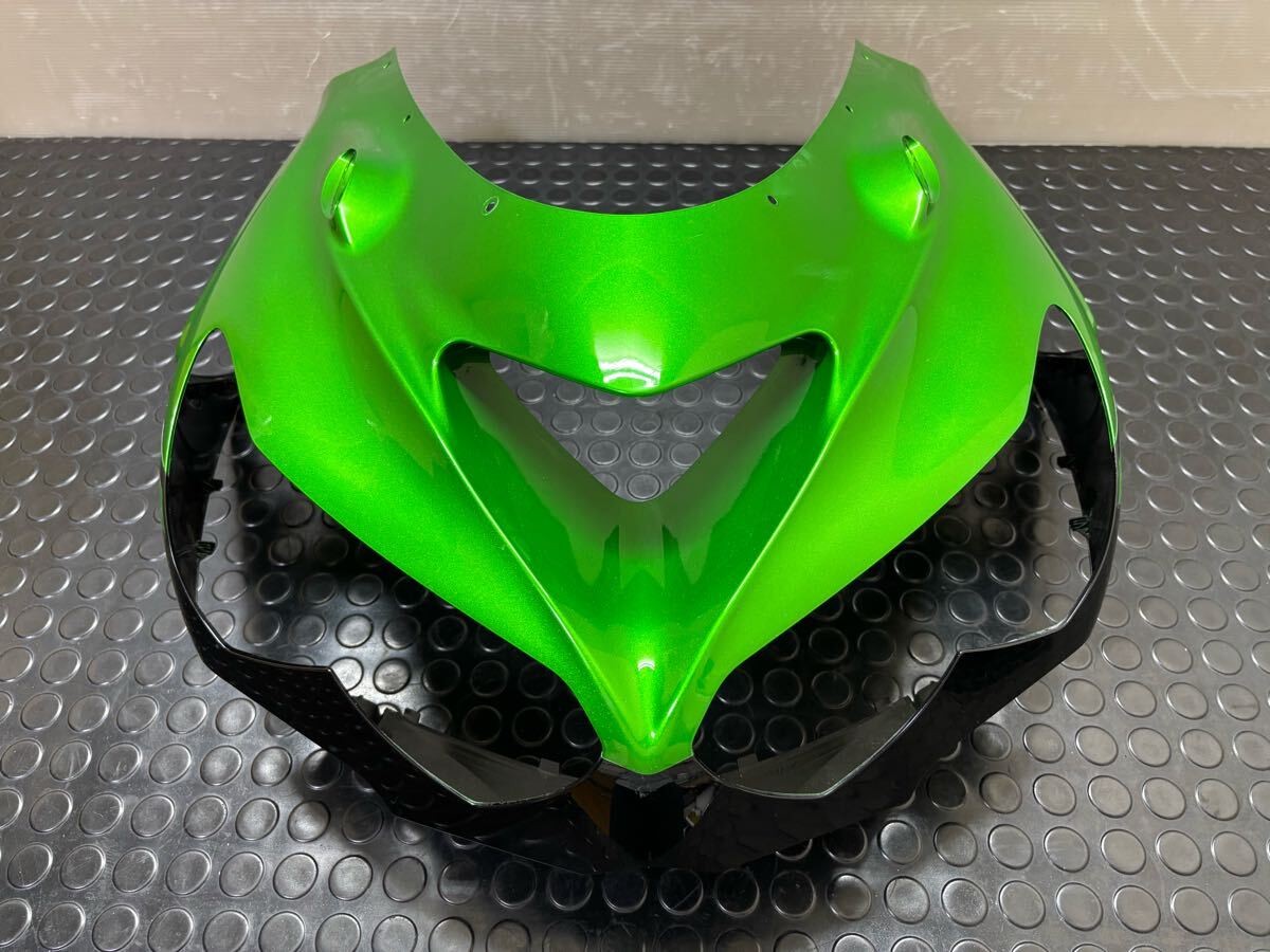 ZX-14R KAWASAKI 純正 アッパーカウル ( クロ / ミドリ ) フロント