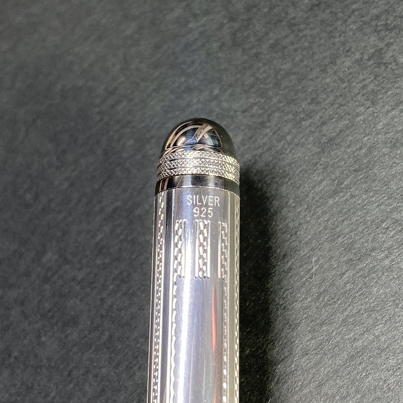 美品 プラチナ万年筆 ダブル3アクション シルバー925 アミジマ ダブル