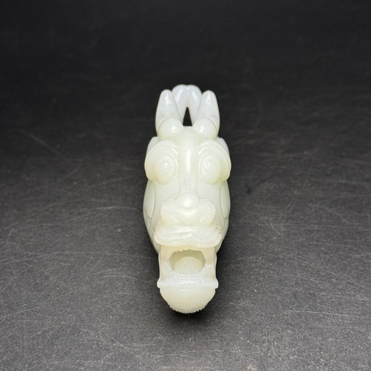 清時代和田玉瑞牛和田白玉彫り古玉石時代物賞物(F-19)