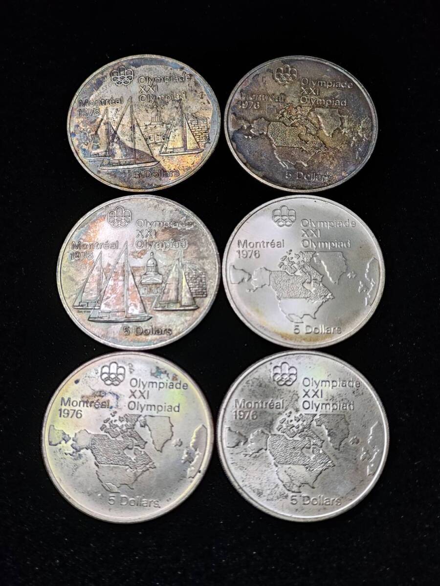 6枚セット モントリオールオリンピック 1976年 5ドル カナダ シルバー