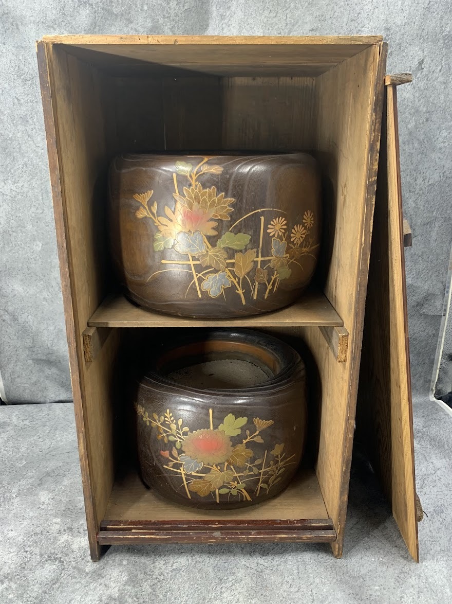 レトロ木製火鉢 骨董品 木製 引き出し付き長火鉢 骨董品 アンティーク