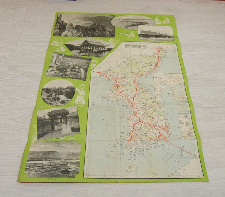 朝鮮旅行案内 朝鮮総督府鉄道局発行戦前パンフレット 朝鮮鉄道及航路図