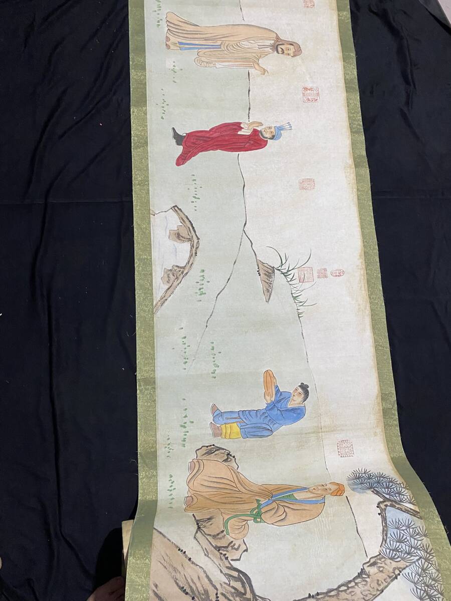 早期収集 中国古画 人物故事図 長卷 10000cm 書 宣紙 掛軸 捲軸 中堂画