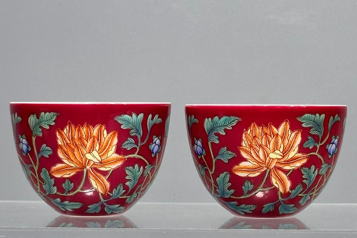 古伊万里 骨董 色絵 金彩 栗に蝶々の図 秋 輪花縁 なます