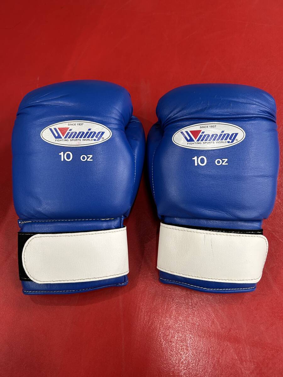 Winning ボクシンググローブ 10oz 青 ヒモ Winning ボクシンググローブ
