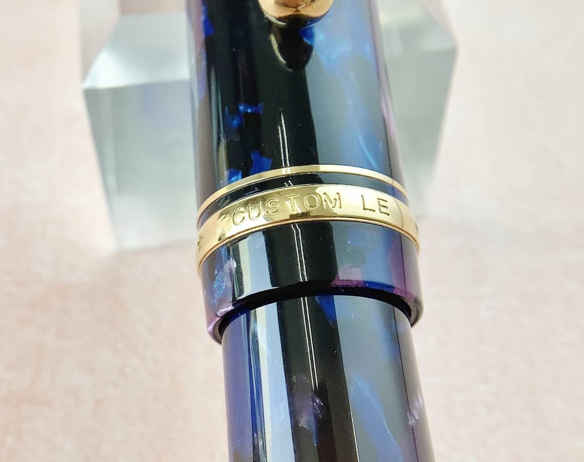 希少】 美品 パイロット 万年筆 カスタムレガンス ブルーマーブル柄