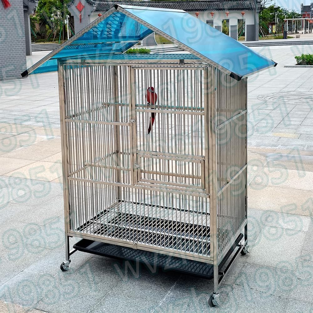 インコ、オウム輸入ケージ【ステンレス素材】 大型さん向きフォ