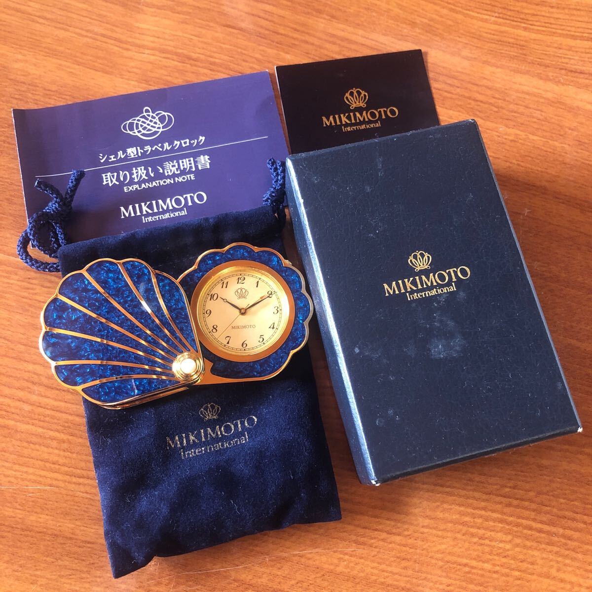 MIKIMOTOシェル型トラベルラッカーパールクロック♡ 送料無料