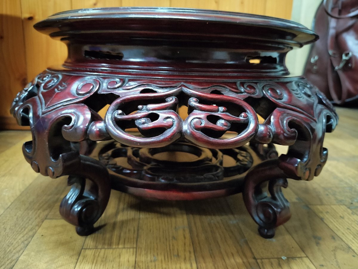 中國 唐木 花台3 中卓 花台 香炉台 中国美術 唐木 アンティーク