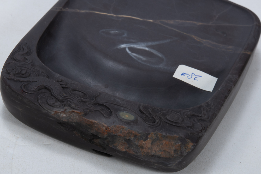 中国 書道具 端渓硯 緑端渓 唐木箱付 C R7141 【公式通販】