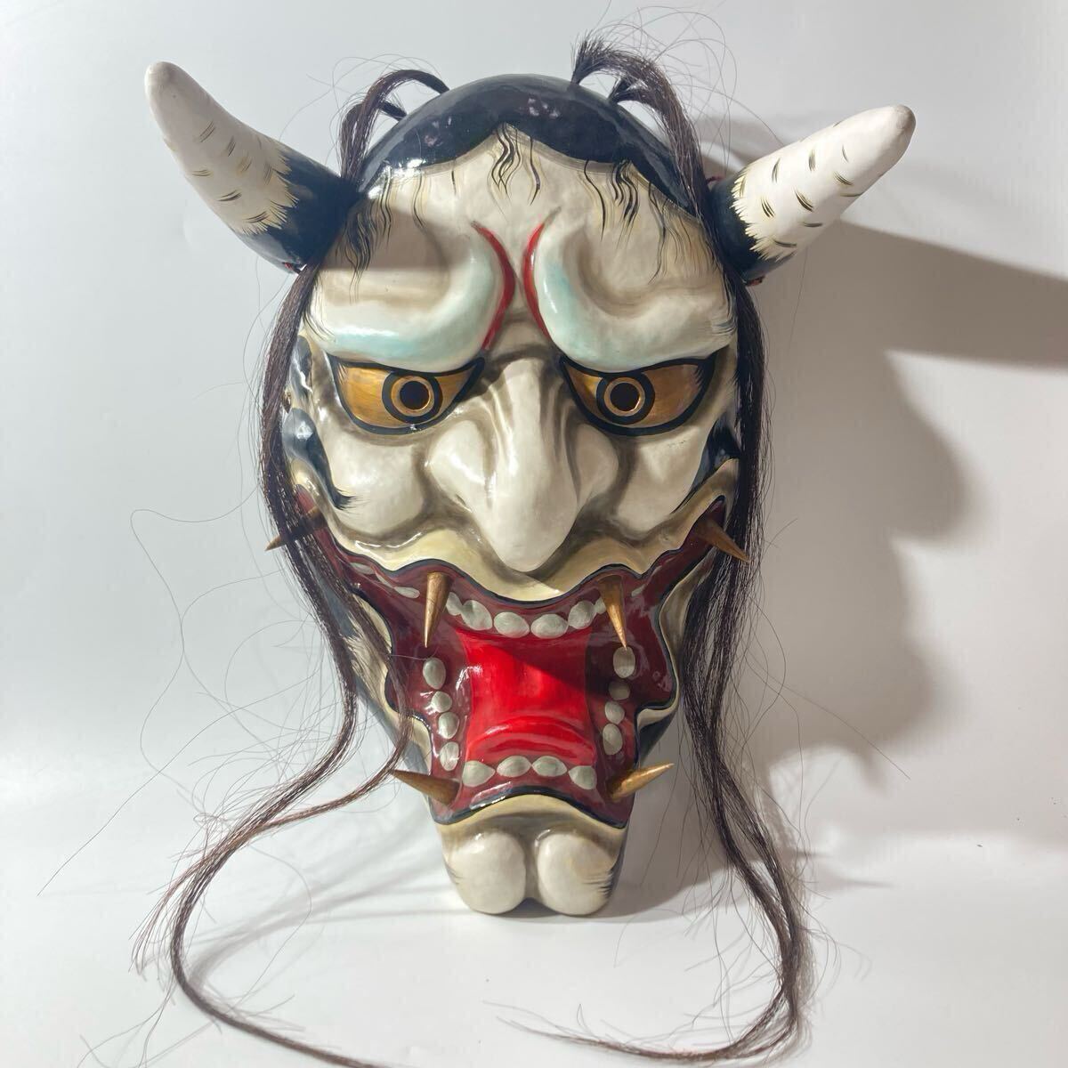 ☆お取り寄せ☆般若面 大-2（2）多毛 焼杉付（柿田勝郎作） |