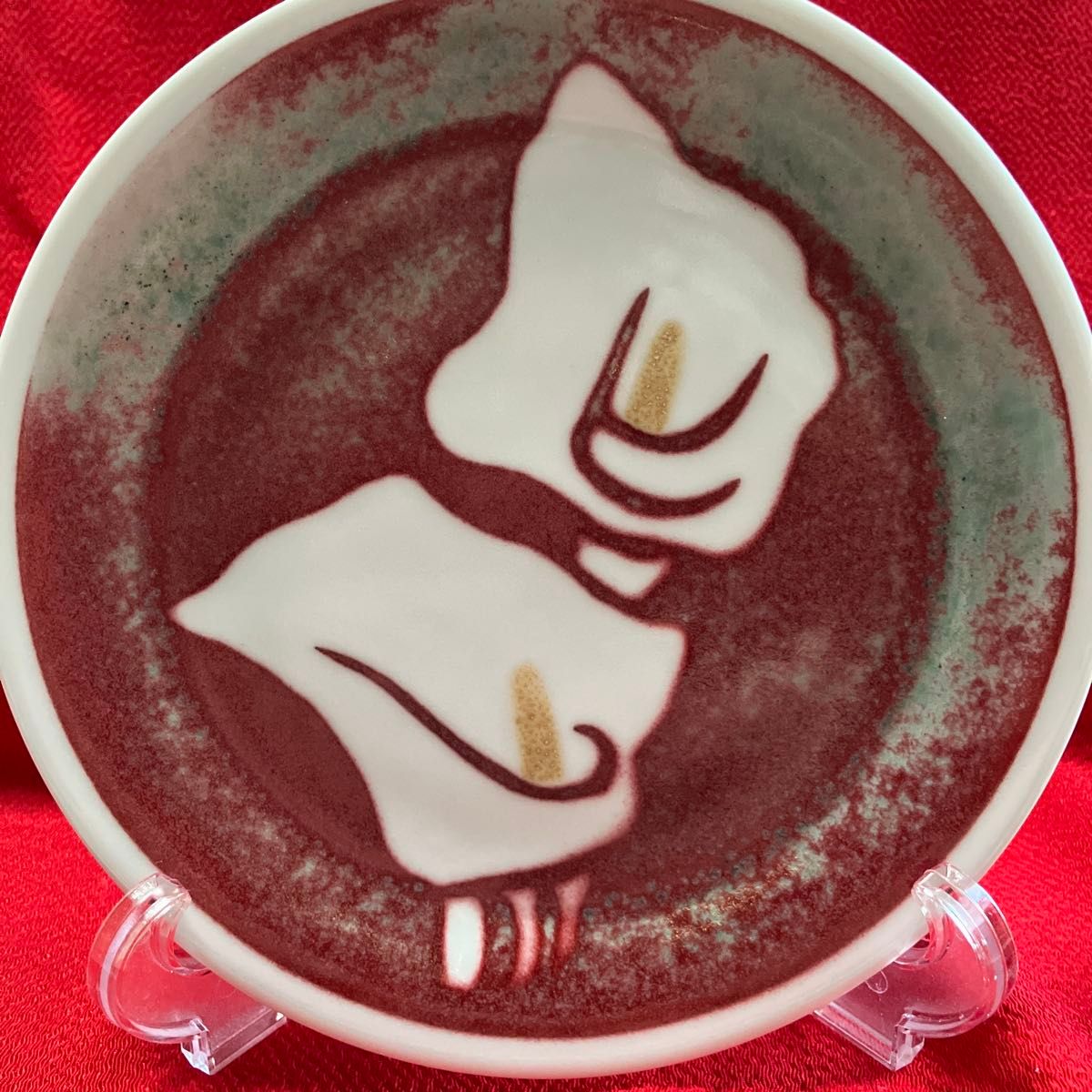 有田焼 一位窯 田中一晃作 釉裏紅（ゆうりこう) 高台中皿 5枚揃｜Yahoo