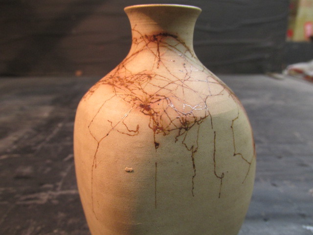 渡辺山七 常滑焼 白泥 藻掛 徳利 酒器 小壷 木箱