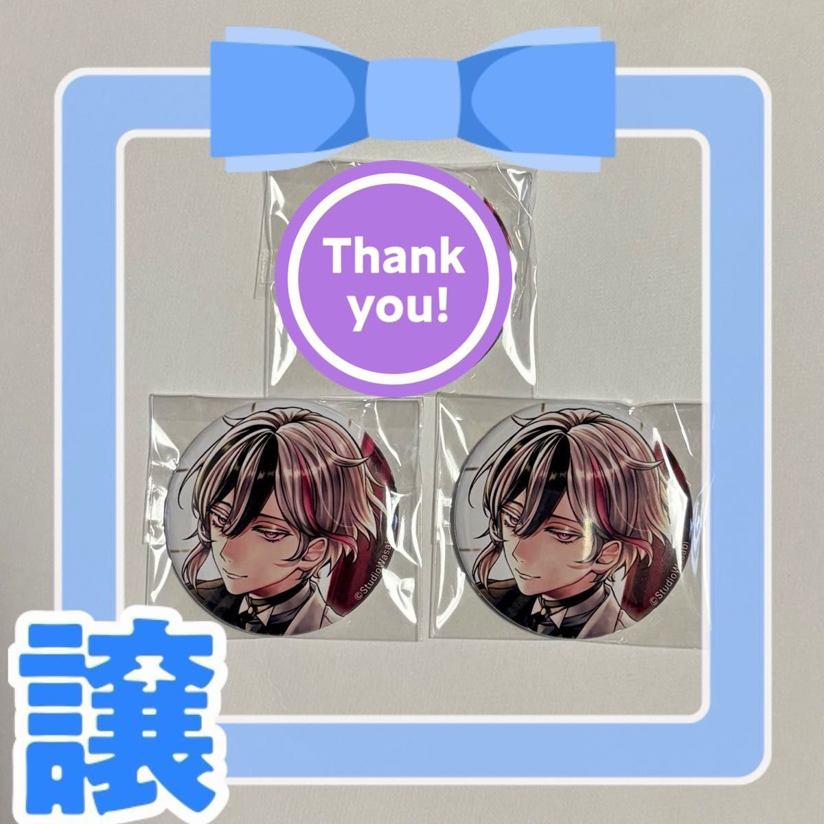 あくねこ ベリアン こころあったかハート缶バッジ アクリル