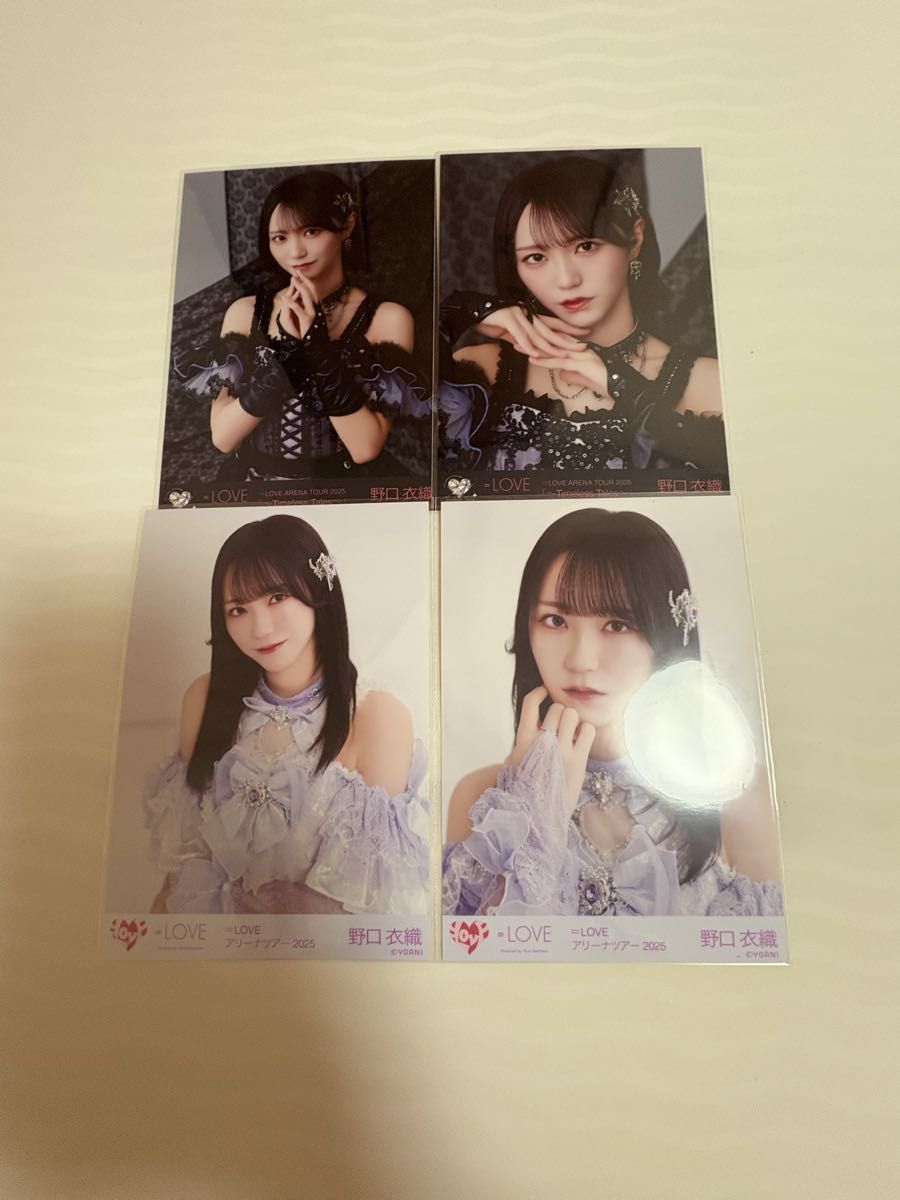 t*i様 野口衣織 直筆サイン写真 ＝LOVE アリーナツアー2025黒衣装 t