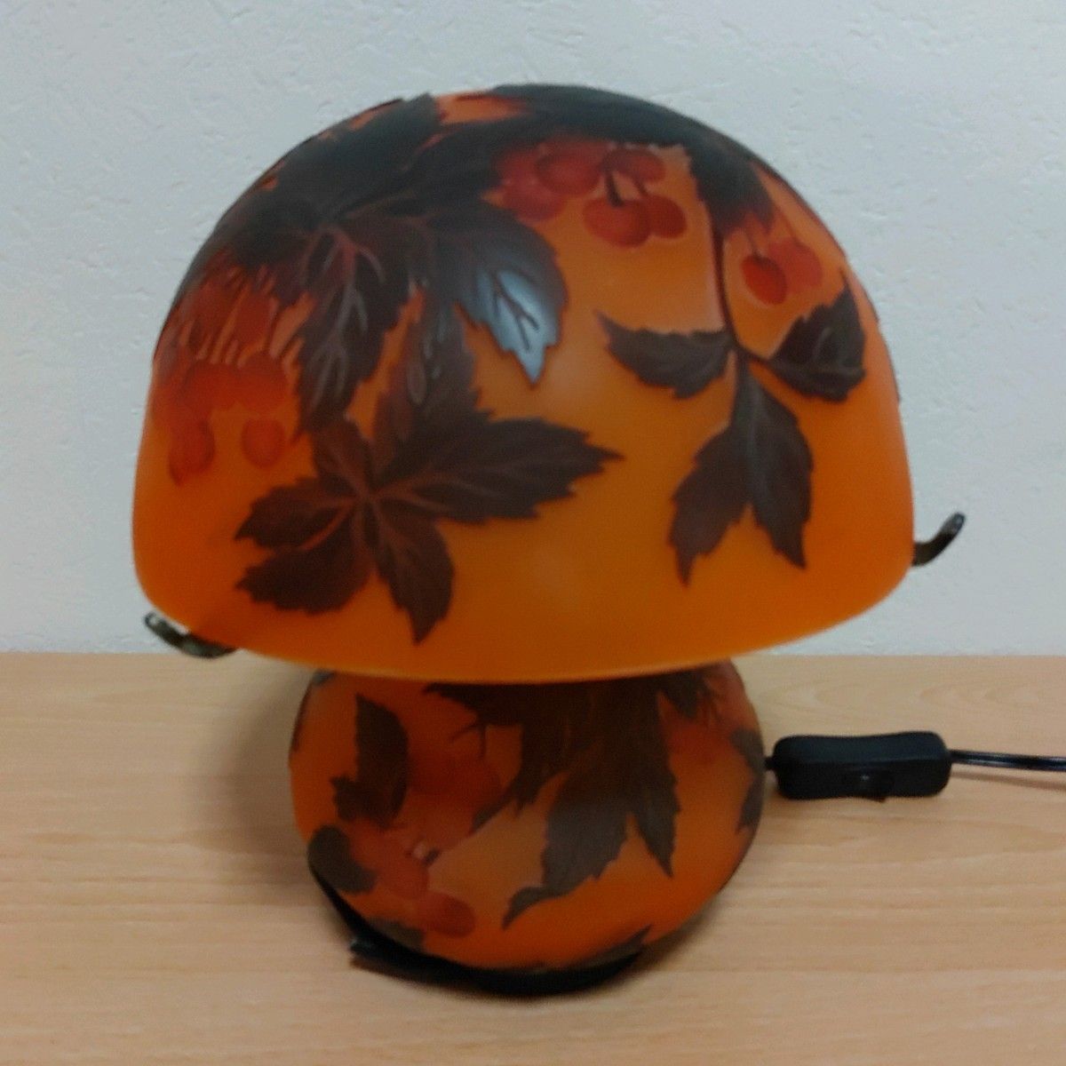 最新 ガレ風ランプ キノコ型 アンティーク調ランプ ガレ風大型キノコ型