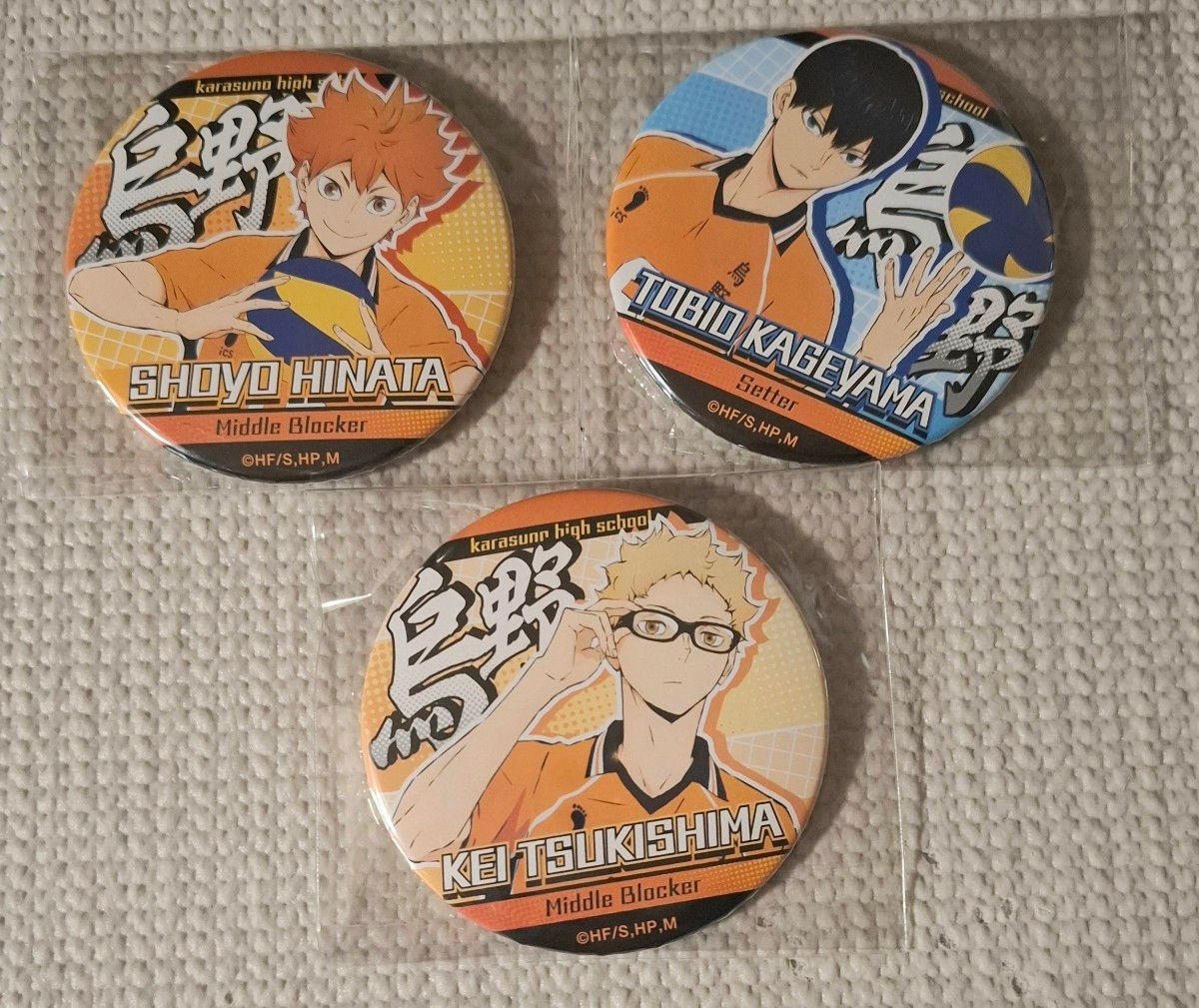 ハイキュー布くるみ缶バッジ烏野日向影山月島山口谷地