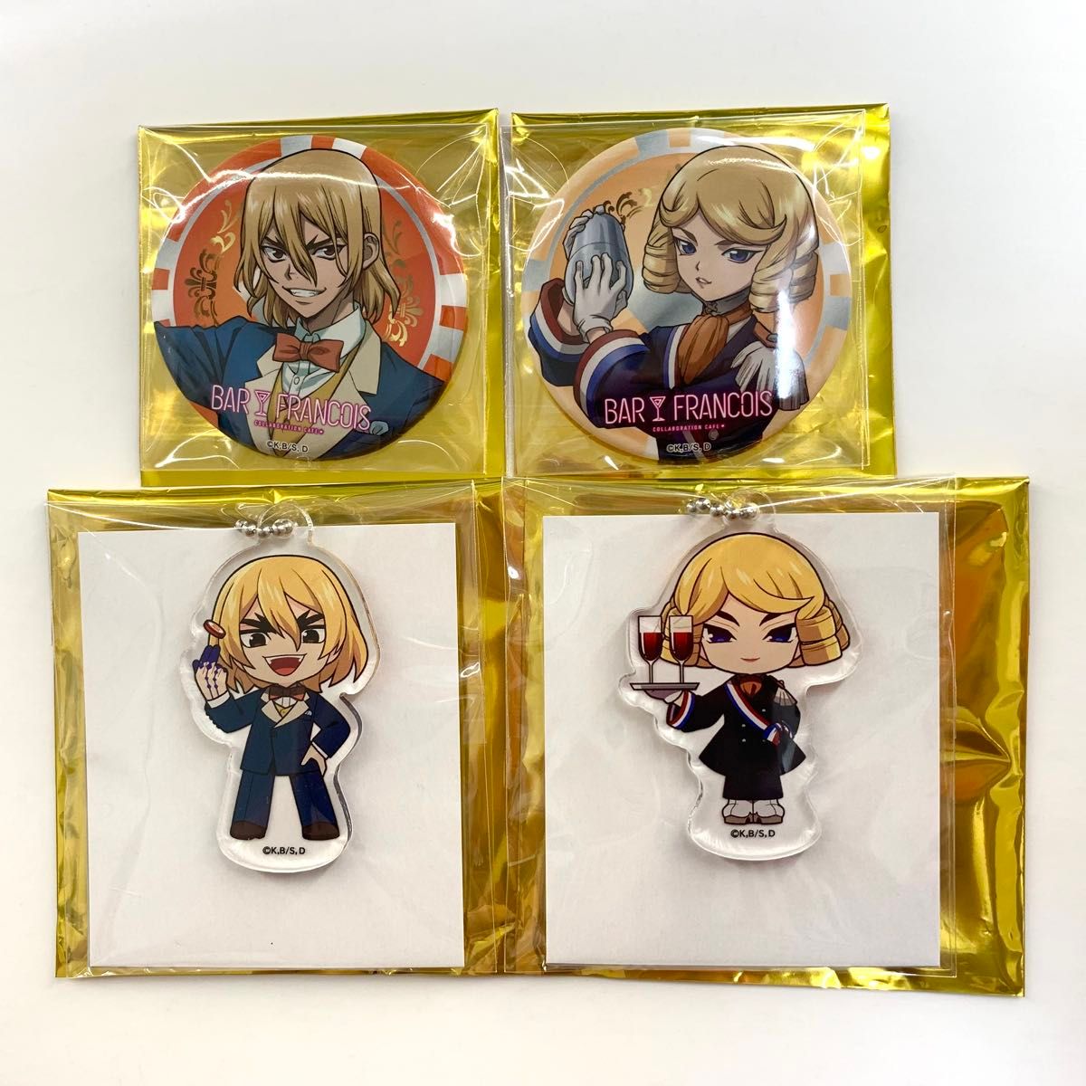 Dr STONE バー フランソワ 七海龍水 フランソワ 4点セット 缶バッジ