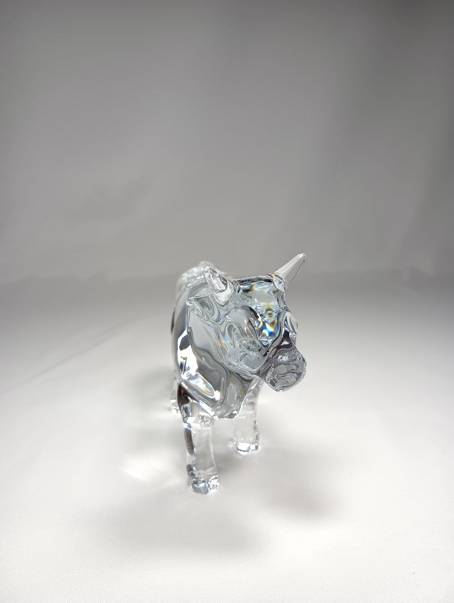 バカラ 干支 丑 牛 オブジェ 置物 縁起物 開運 美品 箱付き クリスタル