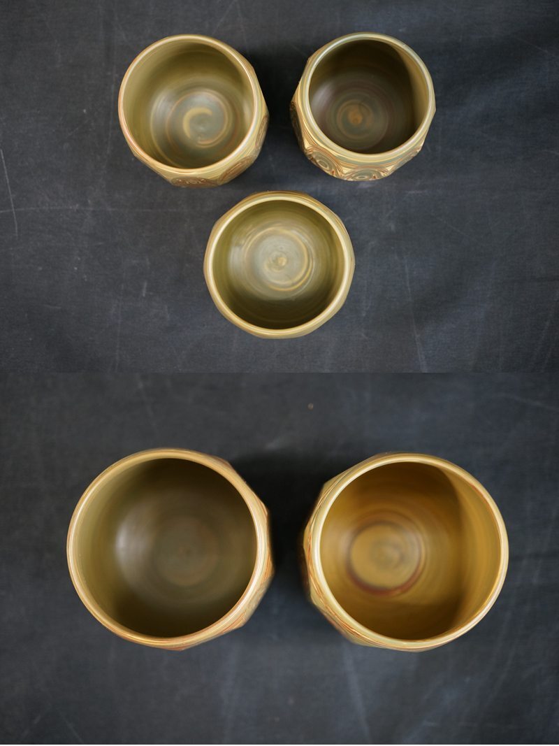 東ハ:美品【常滑焼】黙山窯 谷川黙堂造 練込 茶器