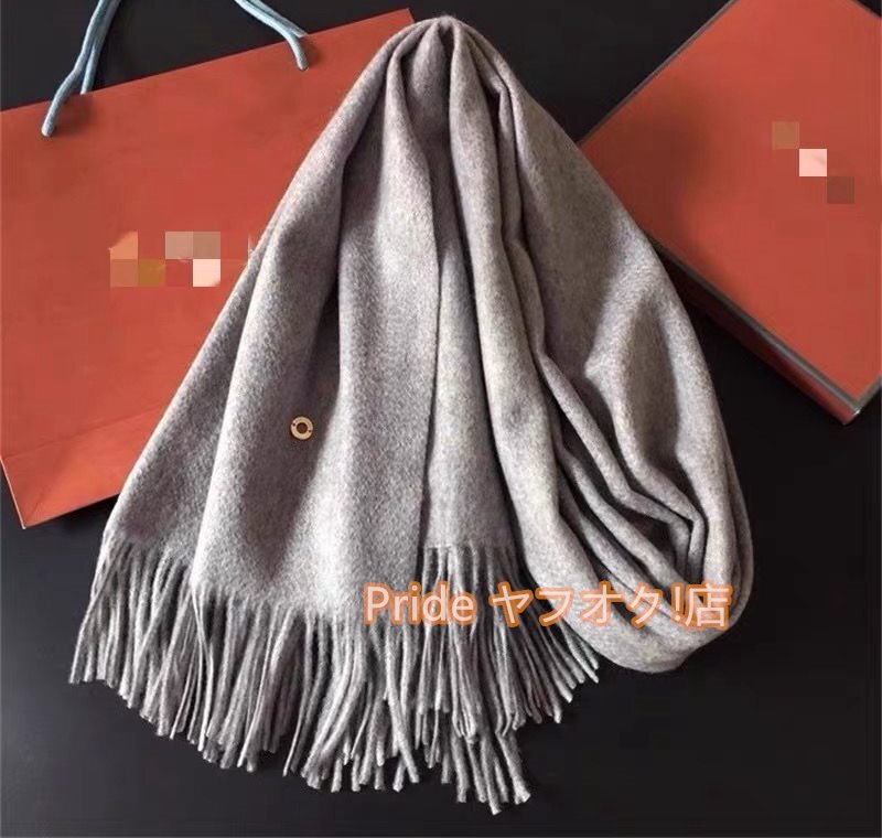 Loro Piana ロロピアーナ カシミヤ100% ストール グレー大判 厚手