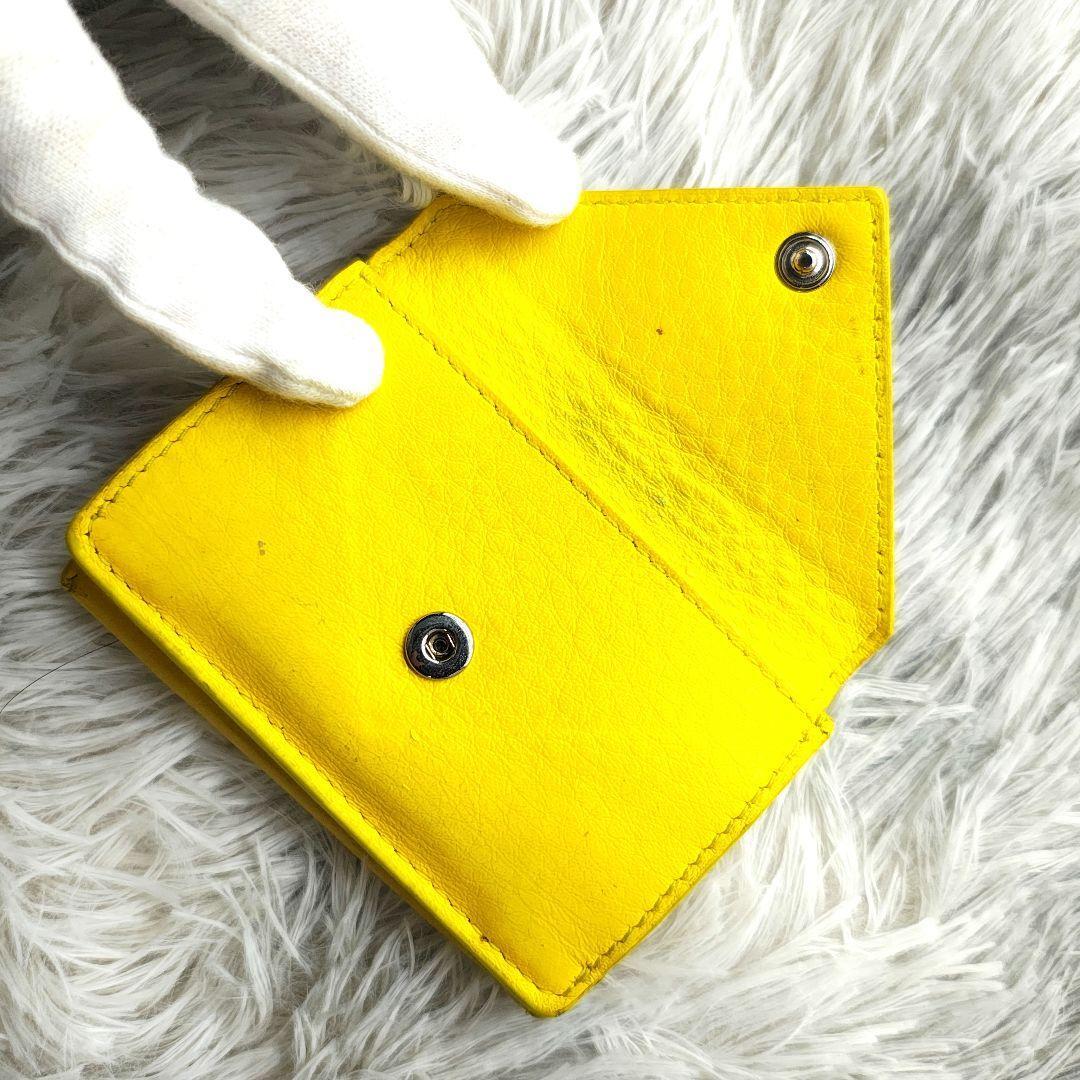 BALENCIAGA ミニ財布 ペーパーミニ 三つ折り レター型 イエロー｜Yahoo