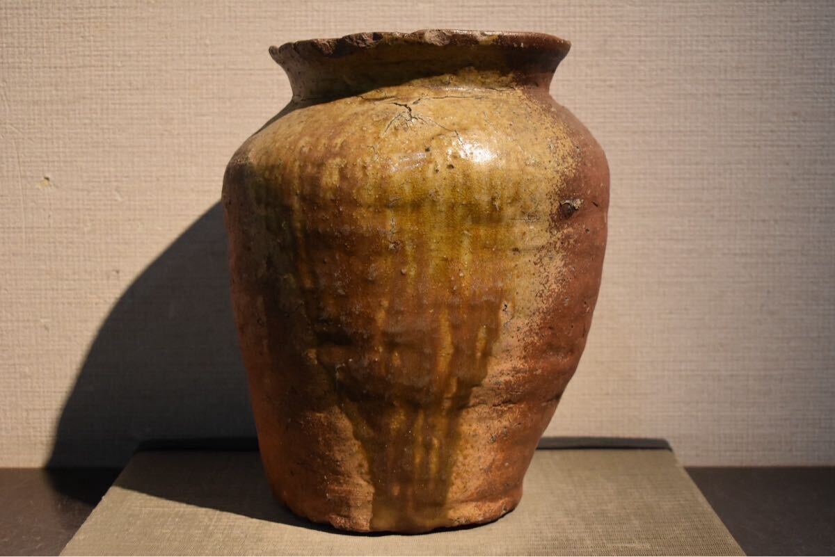 GE】XX60【コレクター所蔵品】時代 古信楽壺/日本美術 壷 花入 骨董品