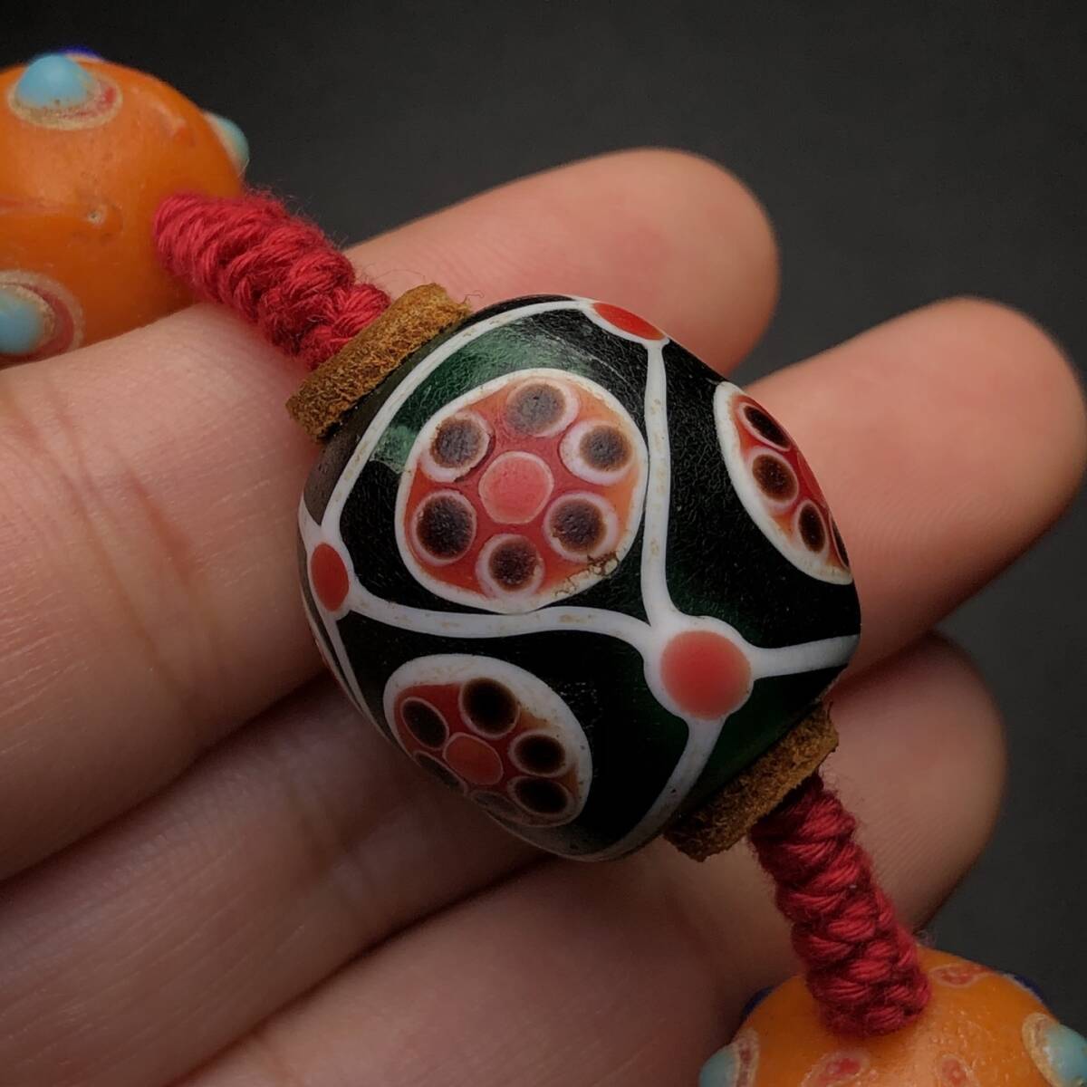 西蔵天珠 古琉璃彫 多宝天珠項鏈 手持 仏珠 数珠 仏教