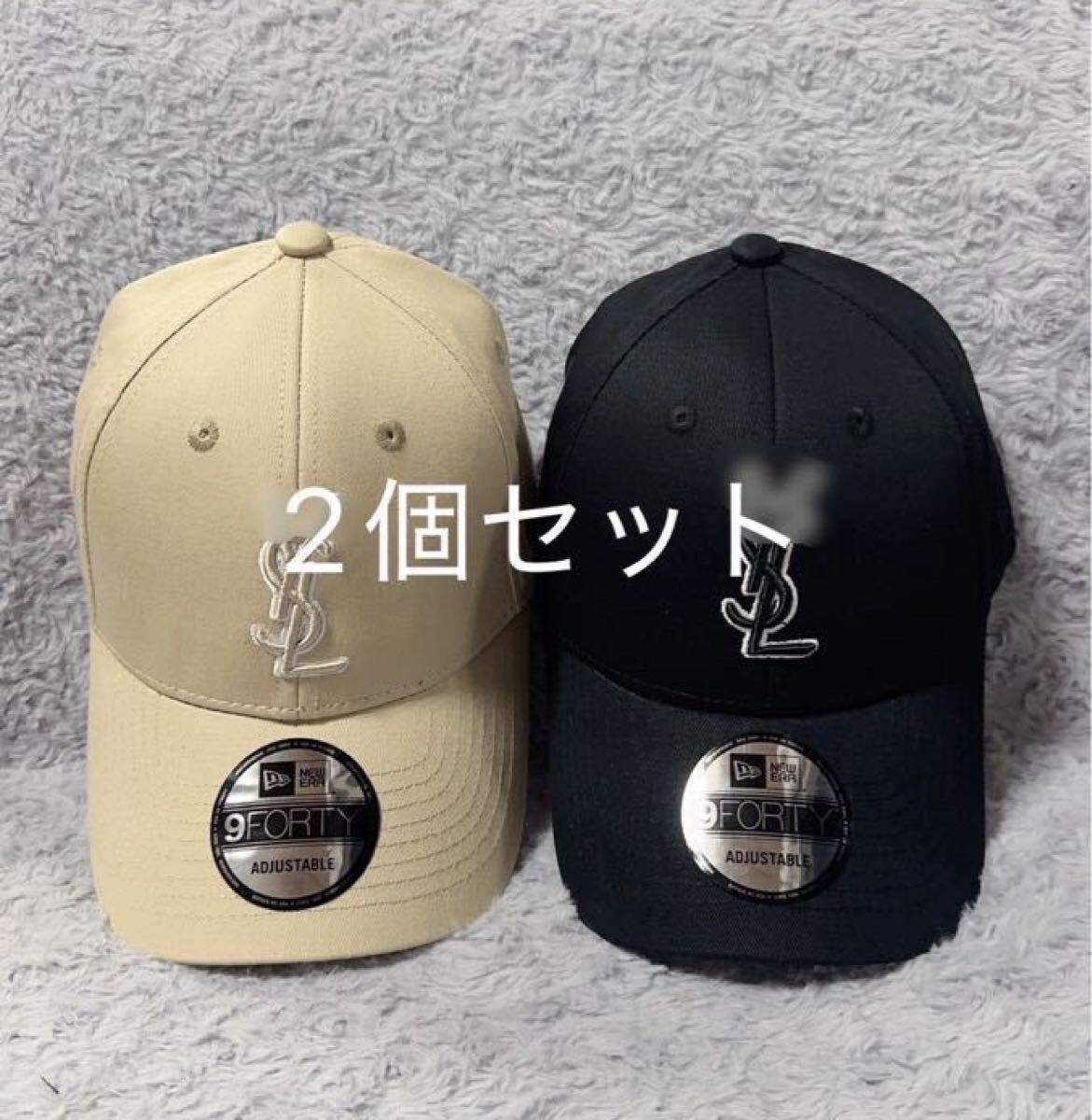 Saint Laurent ×New ERAコラボ キャップ ブラック 帽子 サンローラン